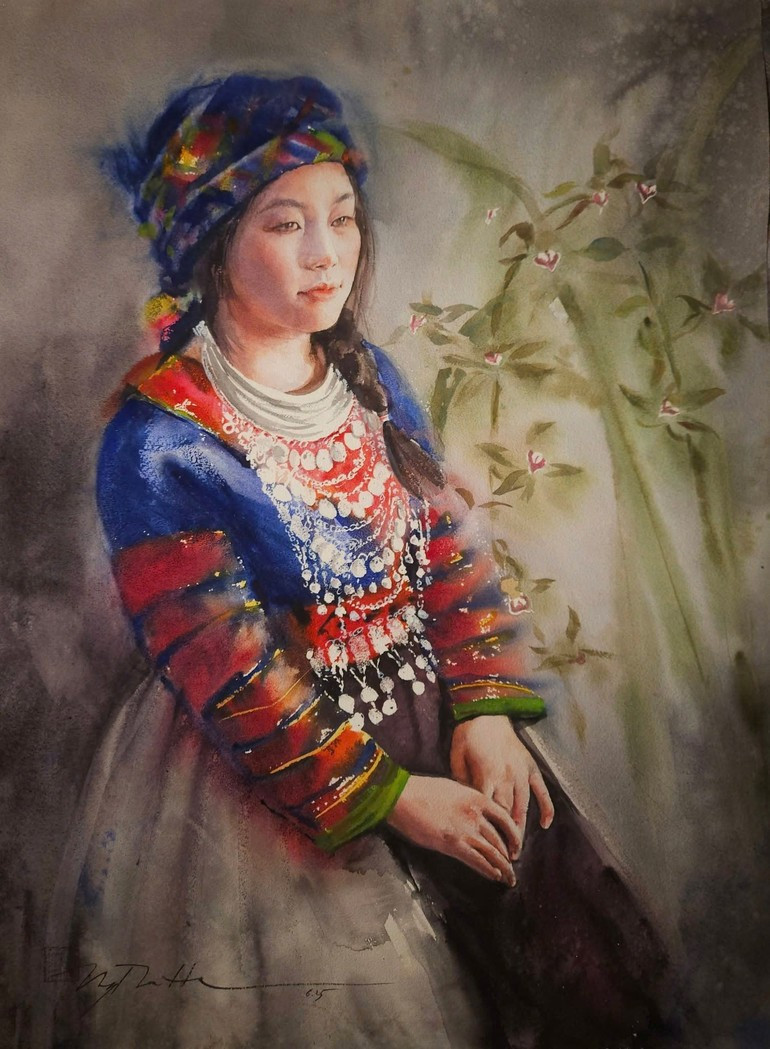 Artist Nguyen Thu Ha often paints women.
