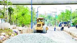 A road construction project in Ho Chi Minh City.