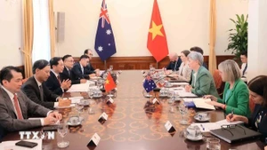 At the talks on August 20 between Vietnamese Deputy Prime Minister and Foreign Minister Bui Thanh Son and Australian Foreign Minister Penny Wong. (Photo: VNA) 