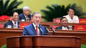 Party General Secretary To Lam delivers his closing address to the 14th National Party Congress.