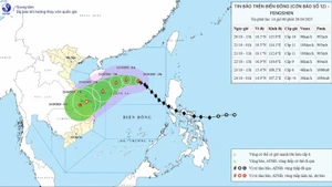 The projected path of Typhoon Fengshen. (Photo: NCHMF)
