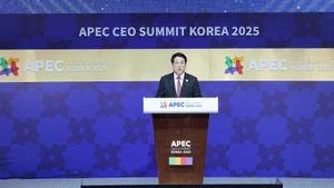 State President Luong Cuong speaks at the APEC CEO Summit Korea 2025 in Gyeongju, the Republic of Korea (RoK), on October 30, 2025. (Photo: VNA)