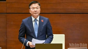 Deputy Prime Minister Le Thanh Long speaks at the 15th National Assembly's ongoing 10th session (Photo: Thuy Nguyen)