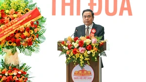 National Assembly Chairman Tran Thanh Man speaks at the Patriotic Emulation Congress of the NA Standing Committee. (Photo: Duy Linh)