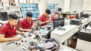 Students at a vocational college in Ho Chi Minh City.
