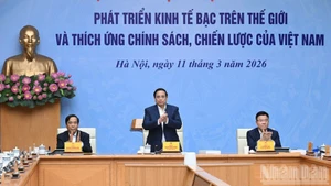 Prime Minister Pham Minh Chinh at the conference. (Photo: Tran Hai)