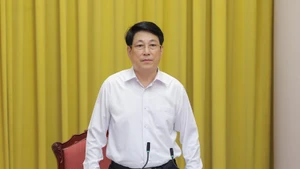 State President Luong Cuong addresses the regular briefing with the Presidential Office on February 27. (Photo: VNA)