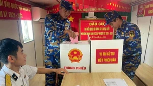 Photos of the election from the nation’s sovereign waters