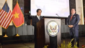Minister of Education and Training Nguyen Kim Son speaks at the event. (Photo: qdnd.vn)