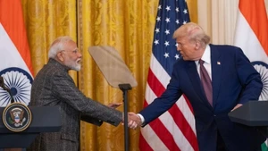 US President Donald Trump and Indian Prime Minister Narendra Modi at a meeting at the White House in Washington, DC, on February 13, 2025. (Photo: Xinhua)