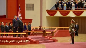 A solemn welcome ceremony for Party General Secretary To Lam is held in Pyongyang on October 9 morning. (Photo: VOV)