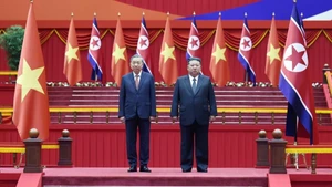 In pictures: DPRK leader hosts welcome ceremony for Vietnamese Party General Secretary