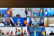 The special ASEAN foreign ministers’ meeting on the Middle East situation is held online on March 13. (Photo: Vietnamese Ministry of Foreign Affairs)