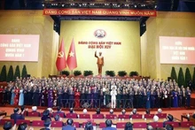 The 14th-tenure Party Central Committee makes its debut at the 14th National Congress of the Communist Party of Viet Nam (Photo: VNA)