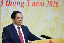 Prime Minister Pham Minh Chinh speaks at the 32nd meeting of the National Steering Committee on Combating IUU fishing on March 3. (Photo: VNA)