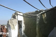 The houses in Nangarhar Province, Afghanistan, were destroyed after a Pakistani airstrike on February 22. (Photo: Xinhua/VNA)
