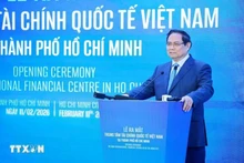PM Pham Minh Chinh announces the establishment of the Viet Nam International Financial Centre in Ho Chi Minh City. (Photo: VNA)