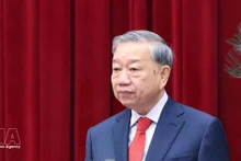 Party General Secretary To Lam speaks at the second meeting of the 14th Party Central Committee. (Photo: VNA)