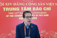 Ambassador Dang Minh Khoi, a delegate from the Party Organisation of the Ministry of Foreign Affairs, speaks to the Viet Nam News Agency (VNA) on the sidelines of the 14th National Party Congress. (Photo: VNA)