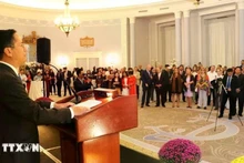 Vietnamese Ambassador to Canada Pham Vinh Quang speaks at the 79th anniversary of Vietnam's National Day, last September. (Illustrative image: VNA)