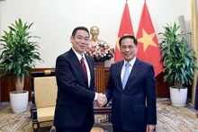 Deputy Prime Minister and Minister of Foreign Affairs Bui Thanh Son (R) and his Japanese guest Tanaka Yu (Photo: Ministry of Foreign Affairs)