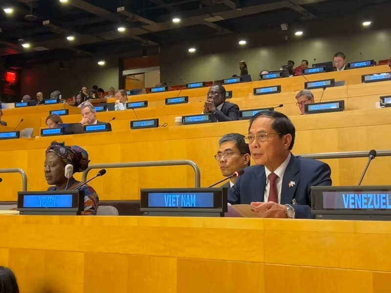 Vietnamese Deputy Prime Minister Bui Thanh Son speaks at the event (Photo: VNA)