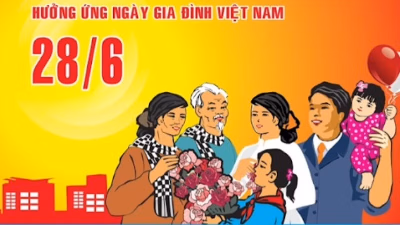 This year’s Viet Nam Family Day continues with the same theme as the 2024 edition, reaffirming the important message: “Happy Families – Prosperous Nation”. (Illustrative image/Photo: baovanhoa.vn)