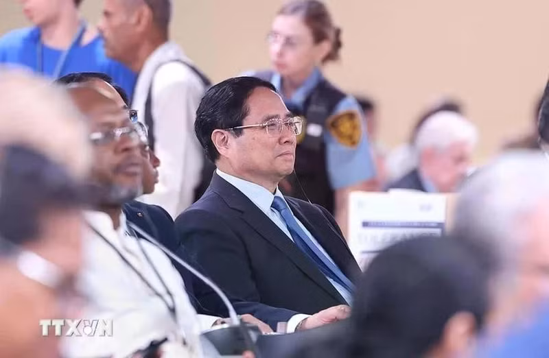 Prime Minister Pham Minh Chinh attends the opening ceremony of the third United Nations Ocean Conference (UNOC 3) in Nice, France (Photo: VNA)