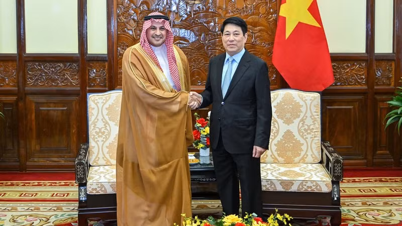 State President Luong Cuong (R) receives Saudi Arabian Ambassador Mohammed Ismaeil A. Dahlwy in Ha Noi on December 31. (Photo: VNA)