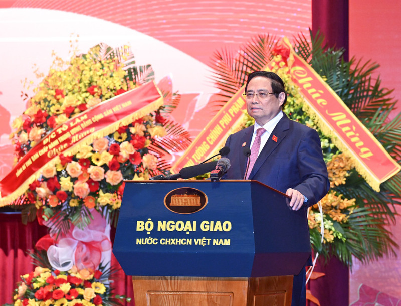 Prime Minister Pham Minh Chinh speaks at the patriotic emulation congress of the Ministry of Foreign Affairs on November 10, 2025. (Photo: NDO)