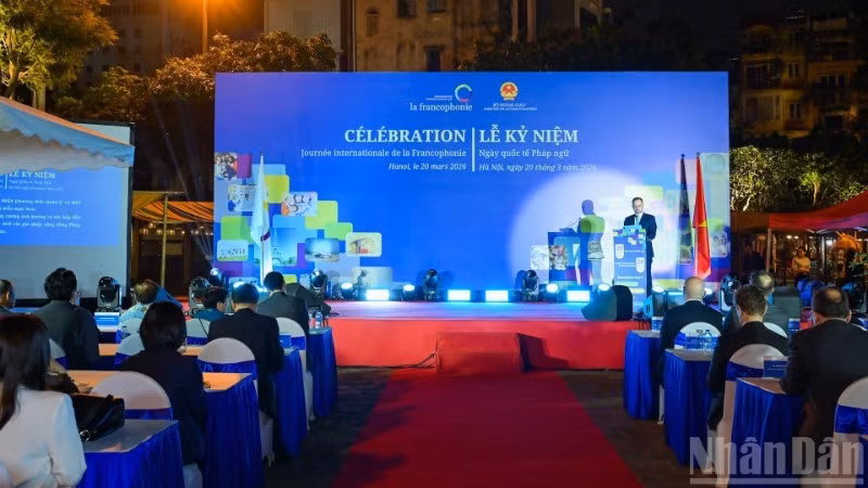 At the ceremony marking the International Francophonie Day in Ha Noi. (Photo: NDO)