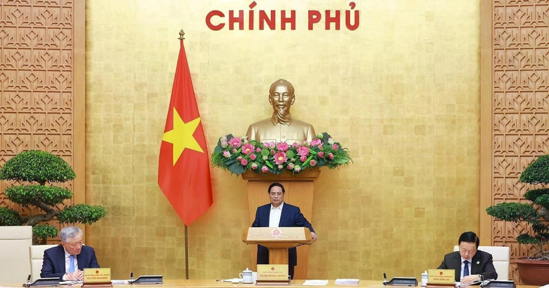 Prime Minister Pham Minh Chinh addresses the meeting. (Photo: VNA)