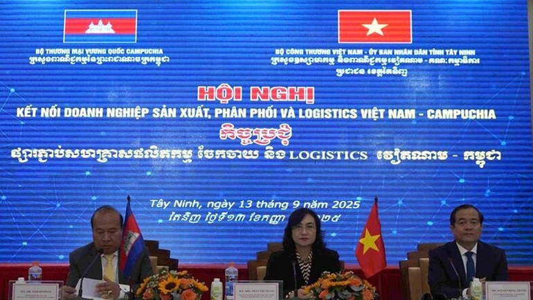 Deputy Minister of Industry and Trade Phan Thi Thang (middle) co-chairs the conference.