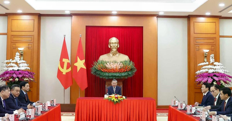 General Secretary of the Communist Party of Viet Nam Central Committee To Lam holds phone talks with the President of the Republic of Korea Lee Jae Myung on January 30. (Photo: VNA)
