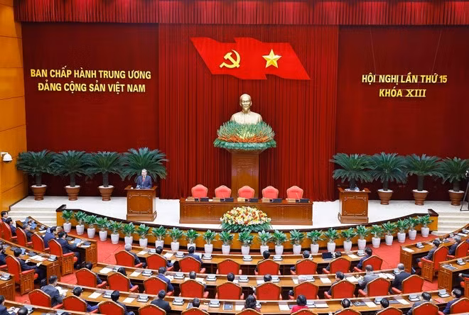 Party General Secretary To Lam speaks at the closing session of the 15th plenum of the 13th Party Central Committee on the morning of December 23. (Photo: VNA)