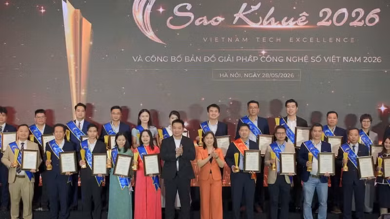 Organisations honoured at the 2026 Sao Khue Awards for their digital products and solutions. (Photo: T.D)