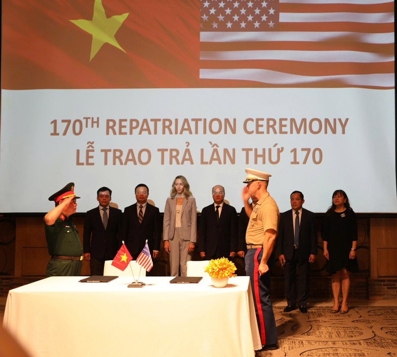 The 170th repatriation ceremony in the central city of Da Nang on July 25 (Photo: VNA)