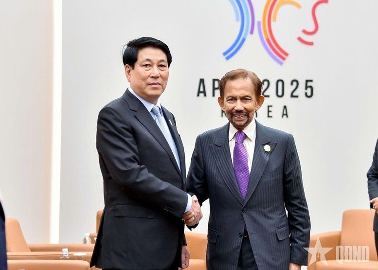 Vietnamese State President Luong Cuong (left) and Sultan of Brunei Hassanal Bolkiah. (Photo: qdnd.vn)