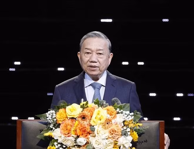 Party General Secretary To Lam speaks at the “Ho Chi Minh – Journey of Aspiration 2025” programme (Photo: VNA)