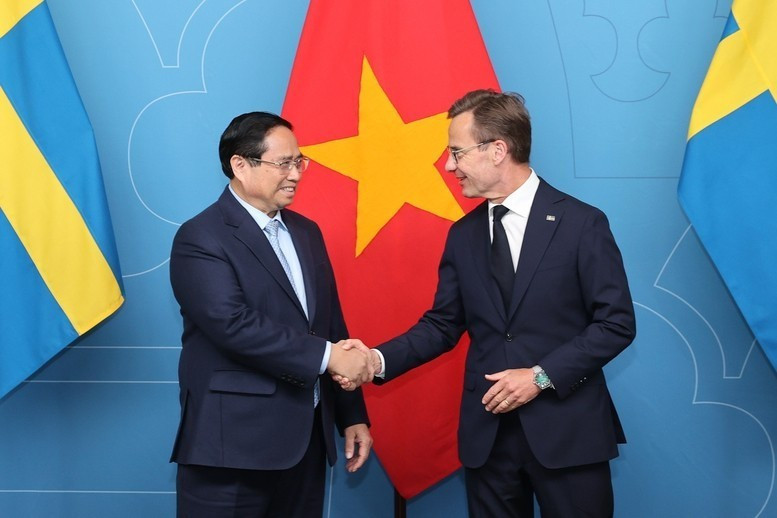 Prime Minister Pham Minh Chinh and Swedish Prime Minister Ulf Kristersson. (Photo: VGP/Nhat Bac)