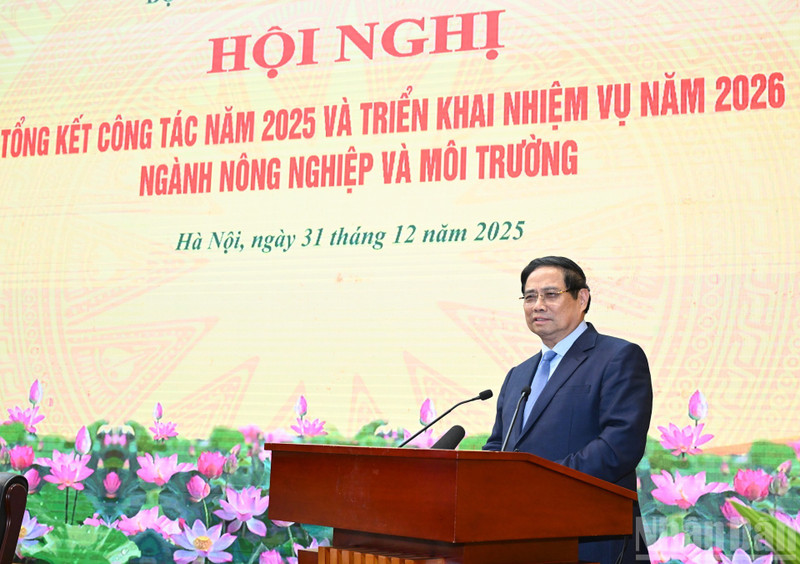Prime Minister Pham Minh Chinh addresses the conference on December 31. (Photo: NDO)