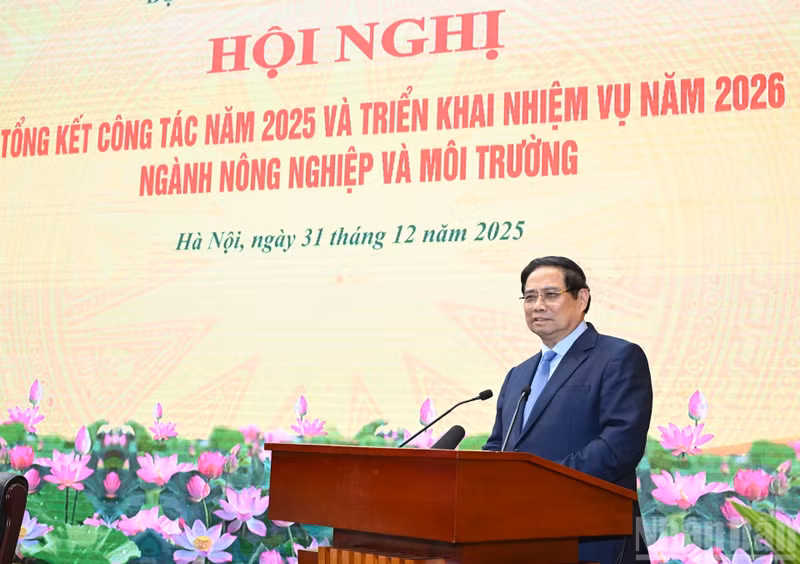 Prime Minister Pham Minh Chinh addresses the conference on December 31. (Photo: NDO)
