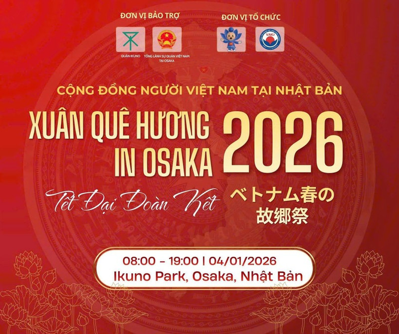 The “Spring Homeland – Great Unity Tet Osaka 2026” programme will be held at Ikuno Park, Osaka City, Japan on January 4, 2026.