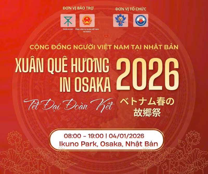 The “Spring Homeland – Great Unity Tet Osaka 2026” programme will be held at Ikuno Park, Osaka City, Japan on January 4, 2026.