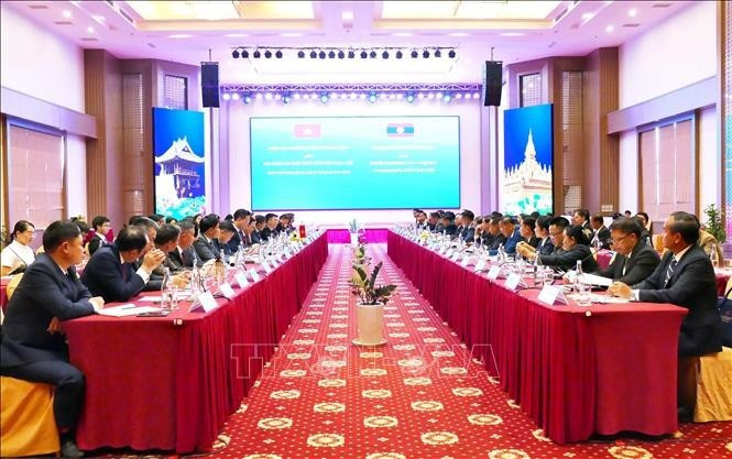 An overview of the 34th Annual Meeting between the Viet Nam–Laos Border Delegations. (Photo: VNA)