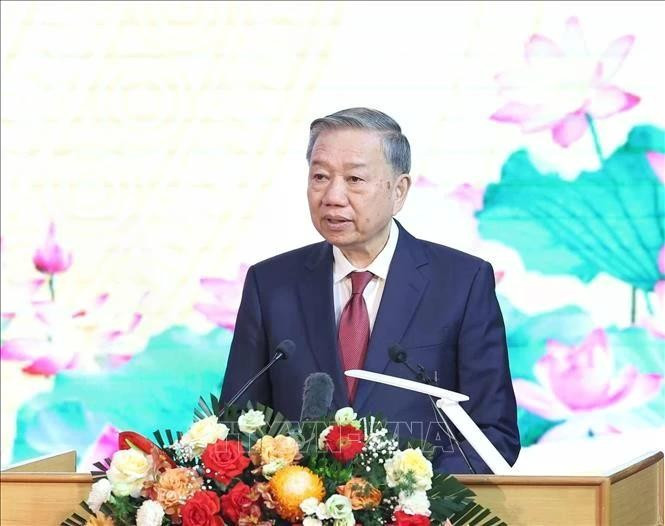 Party General Secretary To Lam speaks at the ceremony (Photo: VNA)