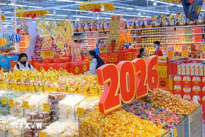 A stall serving the Lunar New Year at GO! supermarket in Can Tho. (Photo: VNA)