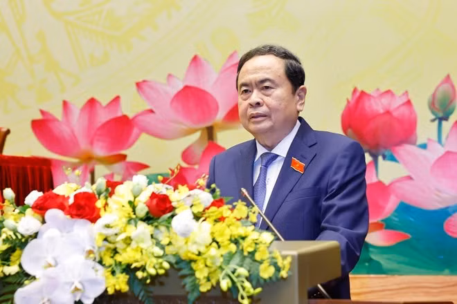 NA Chairman Tran Thanh Man speaks at the preparatory session of the 1st congress of the National Assembly Party Organisation for the 2025 – 2030 tenure in Ha Noi on September 24 , 2025. (Photo:VNA)