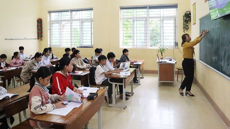A class at Yen Son Secondary School, Thanh Son District (Phu Tho Province). (Photo: MANH XUAN)