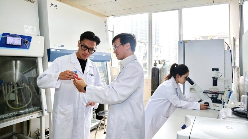 Students at the University of Science and Technology of Ha Noi (USTH) under the VAST conduct research on scientific projects with strong practical applications. (Photo: USTH)
